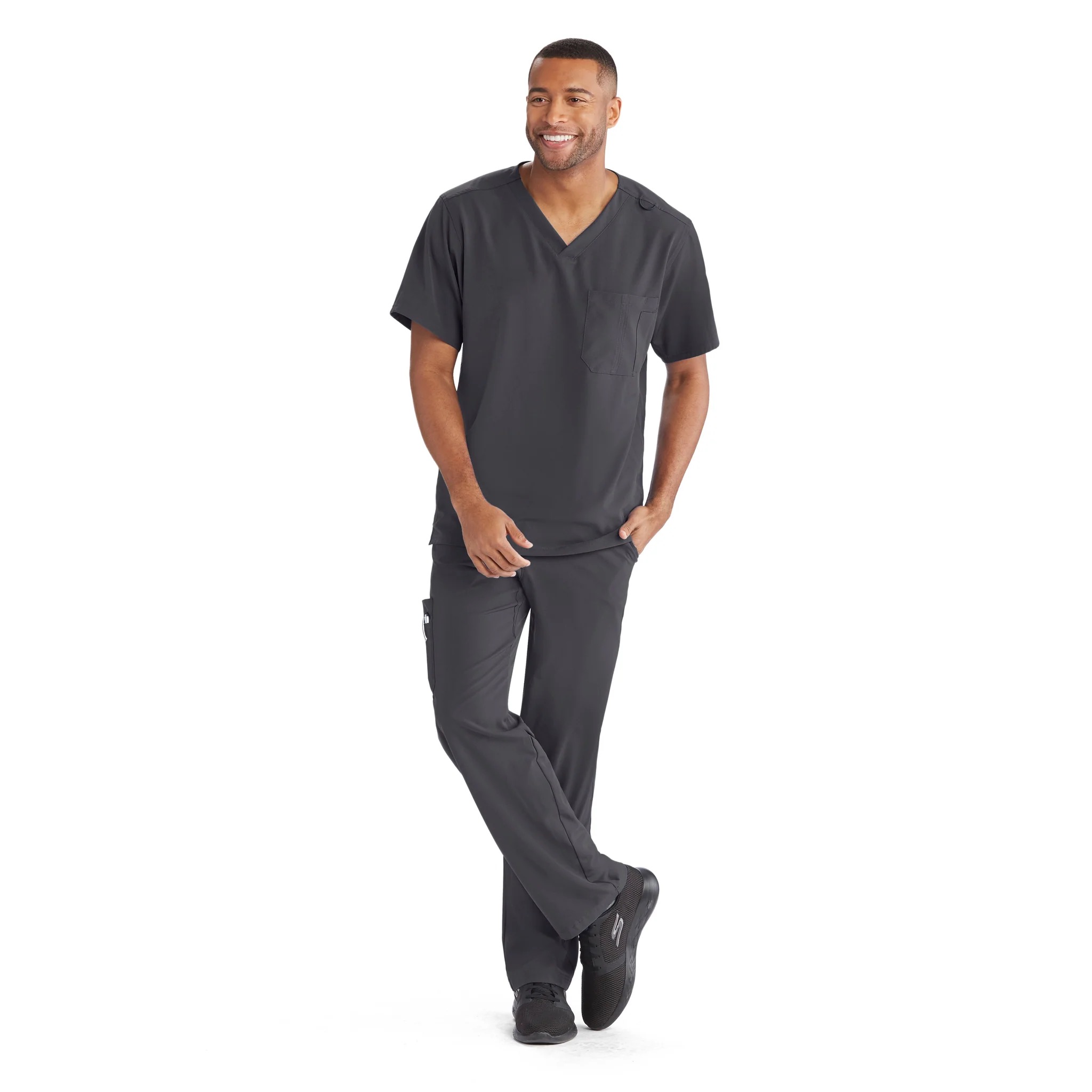 Mens V-Neck Cargo Pocket Scrub Top - ScrubsCity.com